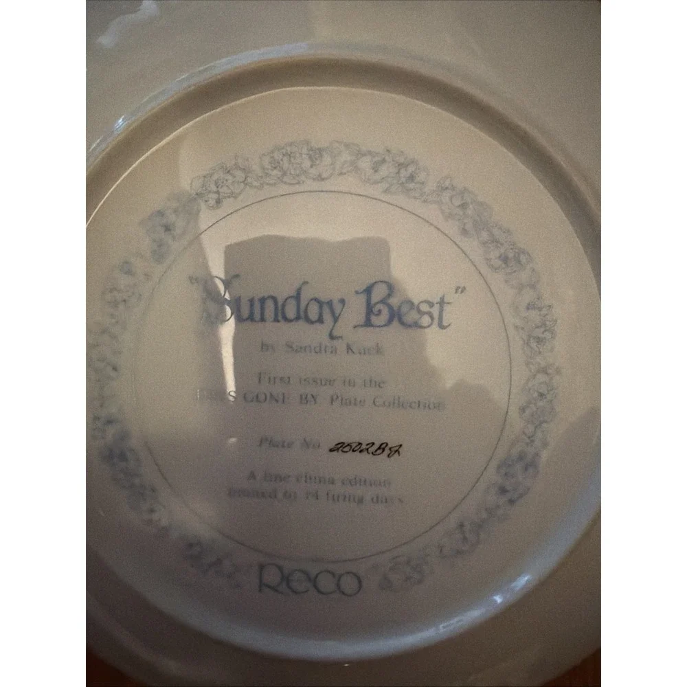 Sunday‎ Best by Sandra Kuck Days Gone By 1983 Collectors Plate Ltd Ed #1324BJ 1